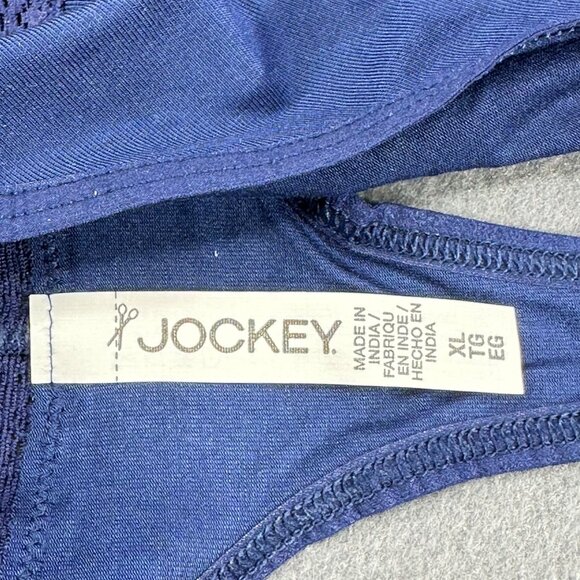 Jockey Women's Size XL 8 Panty Thong Soft Touch Lace Waistband Blue New - Picture 5 of 9